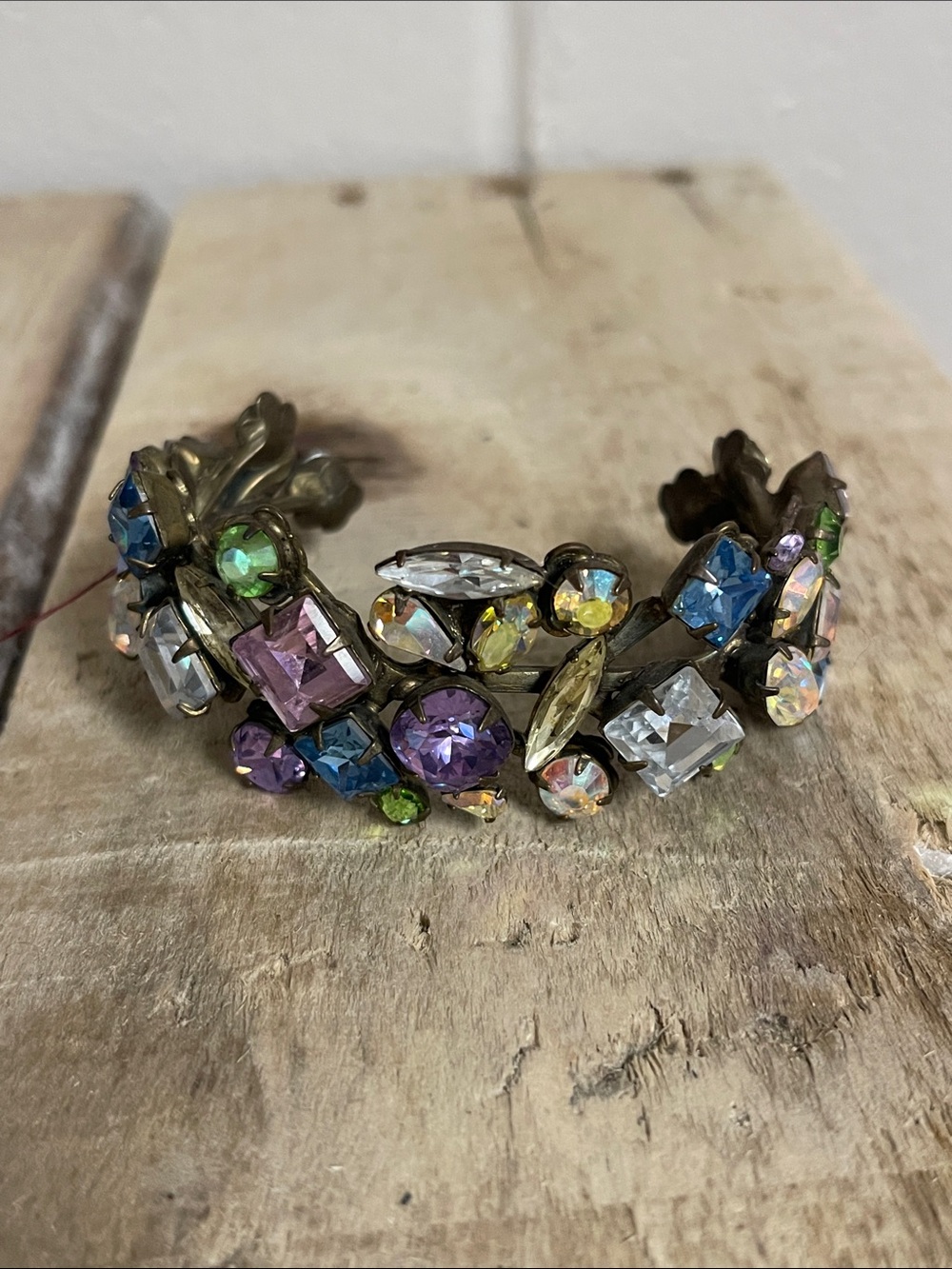 Sorrelli Multicolor Crystal Floral Cuff Bracelet